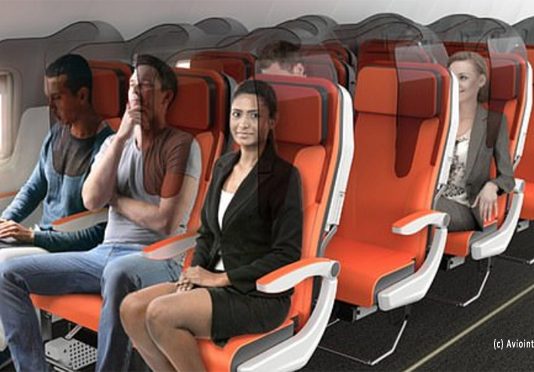 Future of Aircraft cabin with Glass protective shield revealed by Aviointeriors